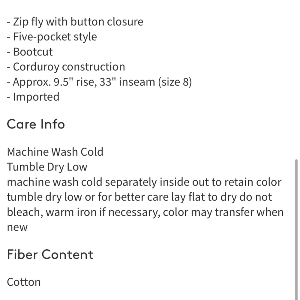 New w/tags Kut from the Kloth corduroy pants - Picture 6 of 14